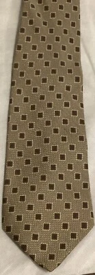 Banana Republic 100% Silk Tan, Brown Geometric Made In Italy Tie  - Image 1 of 4