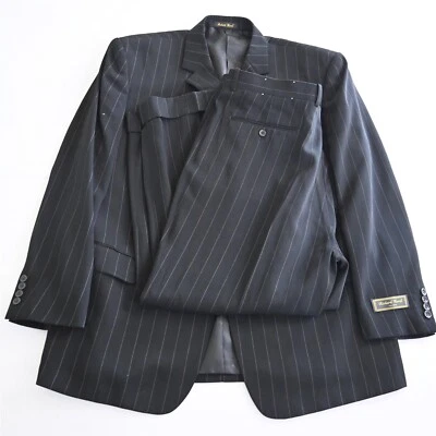 NUEVO Richard Harris 48R 40x28 Negro Rayas 5 Botones Hombres Chaqueta Pantalones Traje Foto 1 de 4