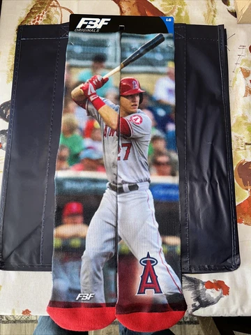 FBF Originals Mike Trout Los Angeles Angels MLB Baseball Socks Size Large New Cover
