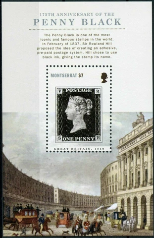 Montserrat 2015 MNH Stamps-on-Stamps Stamps Penny Black Rowland Hill SOS 1v S/S Cover