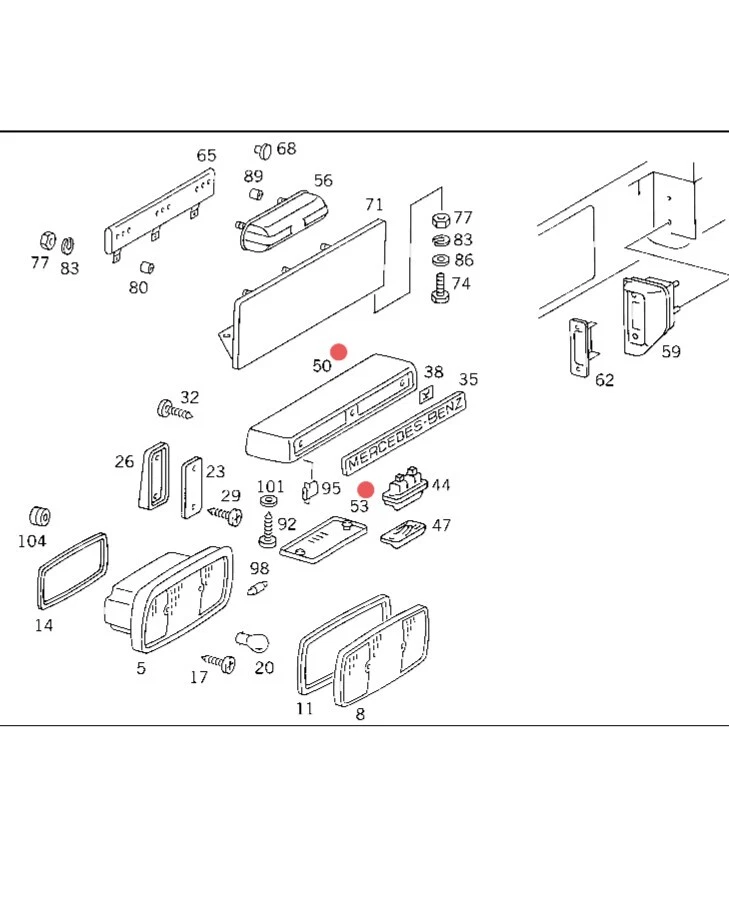Mercedes-Benz W460 Luce targa originale A4608200162