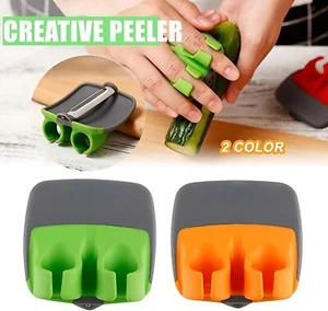 Vegetable Palm Peeler Double Finger Grip Cutter & Silicone Slicer Kitchen Gadget - Picture 1 of 13