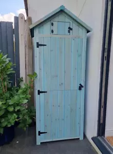 Tall Garden Shed Wooden Narrow Cabinet Tool Storage Box Slim Cupboard Shelter - Picture 1 of 52