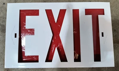 SURELITE New 12x7.5 Metal Exit Faceplate Cover Sign with Red Diffuser