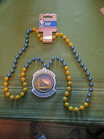 NEW 2014 GOLDEN STATE WARRIORS SPORTS BEADS PENDANT LOGO NECKLACE,RESIN,36''LONG Cover