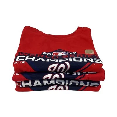 Camisetas Campeones Serie Mundial Niños Talla Grande Rojo Béisbol 2019 Nuevo Lote De 4 Foto 1 de 4