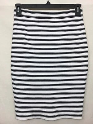 A.L.C. Women's Ivory Black Stripped Pencil Casual Skirt Size M          +Z-2 - Image 1 of 4