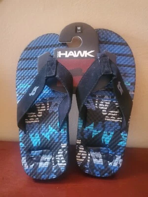 Chanclas negras Tony Hawk talla M 3/4 usadas en excelente estado con diseño de logotipo azul Foto 1 de 2
