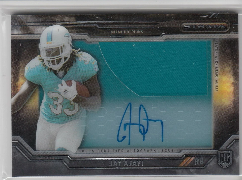 2015 Jay Ajayi Topps Strata ROOKIE AUTO PATCH - JA  Boise State - Image 1 of 1