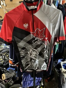 World Jerseys Mens Shirt Med  Red Cycling Biking Poland Athlete - Picture 1 of 11