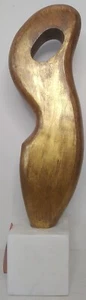 ¡¡NUEVO!! Escultura de mesa de madera dorada y mármol 15"X3"X3" - Imagen 1 de 2