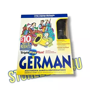 Living Language Multimedia TriplePlay Plus GERMAN/Book Microphone Windows CD ROM - Picture 1 of 7
