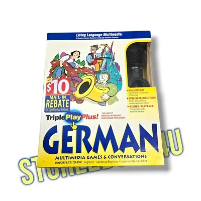 Living Language Multimedia TriplePlay Plus GERMAN/Book Microphone Windows CD ROM - Image 1 of 4