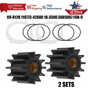 2 Sets Water Pump Impeller Repair Kit Replaces For Johnson 09-812B Sierra Indmar - Picture 1 of 8
