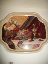Vintage mid century decorative metal tray made in England by Tray Manufacturing
