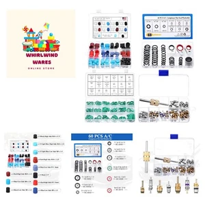 4 Set Car A/C Valve Core, O-Ring Kit, Compressor Gasket Seals and Dust Cap, V... - Picture 1 of 7