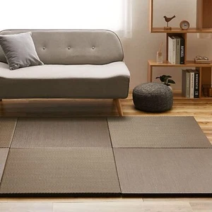 Hagihara Water-wipeable floor mat unit tatami mat twill pattern brown 1 - Picture 1 of 1