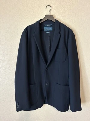 Perry Ellis Jacket Men XXL 46R Blue Waffle Knit Slim Stretch Unstructured Blazer - Image 1 of 4