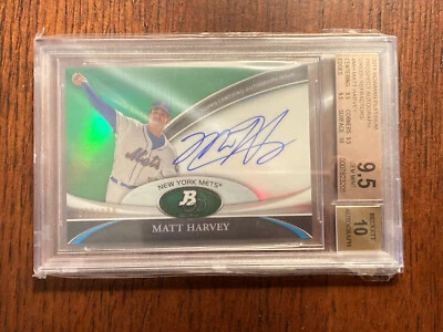 Matt Harvey 2011 Bowman Platinum Prospect RC 签名 BGS 9.5 — 第 1/2 张图片