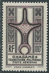 1949 OCCUPAZIONE TERRITORIO MILITARE GHADAMES POSTA AEREA 100 F MH * - I49-4 - Picture 1 of 1