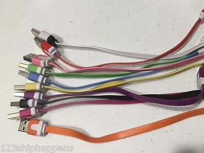 MINI SHORT FLAT NOODLE USB Data Sync Charger Cable FOR apple iPhone 7 6 5s iPod  - Image 1 of 2