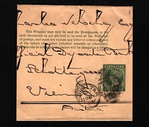 Envoltura 1/2p OPC 1893 Gilbralter a Viena Austria 47614 - Imagen 1 de 2