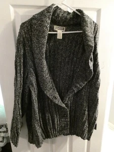 Vintage Route 66 Original Clothing Co schwarzer schwerer Strick Cardigan Pullover Damen 2X - Bild 1 von 3