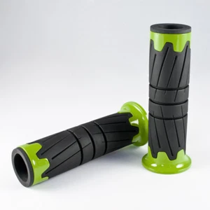 handlebars hand grips black & green  7/8" 1" fits Sportbike Street Dirt Bike - Picture 1 of 6