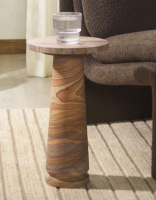 NUEVO Restauración Hardware Estilo Gio Piedra Acento Mesa Natural Orgánica Foto 1 de 4