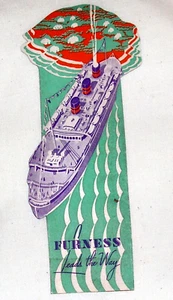 RARO MARCADOR DE 1930 de FURNESS, el crucero Bermuda Line - Imagen 1 de 7