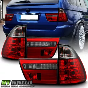 2000-2006 BMW E53 X5 Red Smoked Tail Lights Brake Lamps Left+Right Replacement - Picture 1 of 10