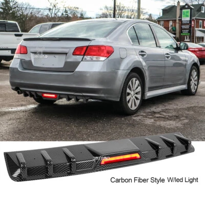 Difusor de parachoques trasero inferior tiburón 6 aletas alerón + luz LED para Subaru Legacy GT Foto 1 de 4