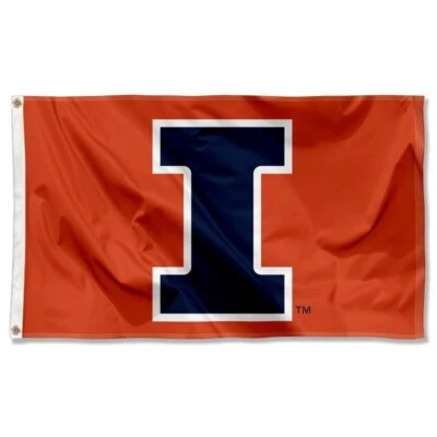 ILLINOIS LUCHA ILLINI BANDERA 3'X5' BANDERA BANDERA 100% A TODO COLOR EN AMBOS LADOS DE LA BANDERA Foto 1 de 4