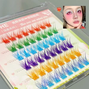 Press on Glue-free False Eyelashes Fox Eye Effect Tweezers Women's Beauty - Picture 1 of 16
