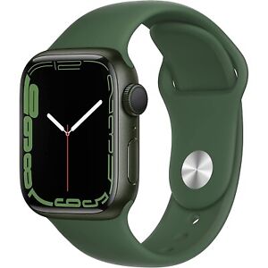 Apple Watch Series 7 GPS 45mm Green Aluminium Case with Clover Sport Ba MKN73B/A