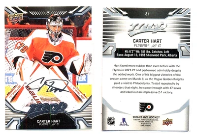 Signierte Eishockey Sammlerkarten (2 Stück) MIKAEL GRANLUND + CARTER HART  (NHL) - Bild 1 von 4
