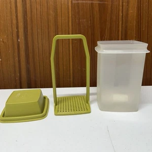 Vintage Tupperware 1330-4 Avocado Green Clear Pick-A-Deli Pickle Keeper 1332-8 - Picture 1 of 6