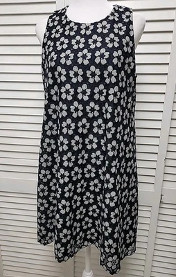 Tommy Hilfiger SZ 10 Women's Sleeveless Navy Gray Floral Dress Lace Keyhole Back - Image 1 of 4