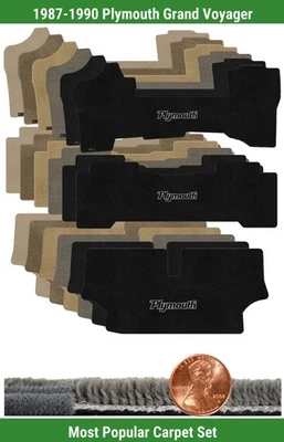 Conjunto de tapete personalizado Ultimat para '87-90 Plymouth Grand Voyager com logotipo (3 peças) #114K - Imagem 1 de 4