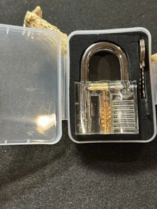 Padlock with 2 keys and Clear Case (Transparent). By Lockmall. NEW. - Picture 1 of 2