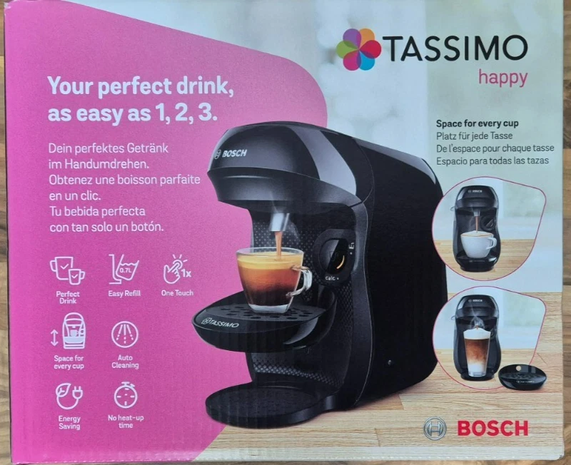 Bosch Tassimo Happy Kapselmaschine Schwarz nagelneu und original verpackt - Bild 1 von 1