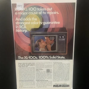 Vintage 1972 RCA XL 100s Television 100% Solid State Ad Advertisement - Imagen 1 de 2