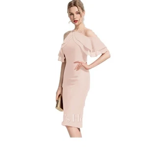 JJ's House knielanges Chiffon Cocktail Brautkleid Gr. 4 rosa Brautmutter - Bild 1 von 5