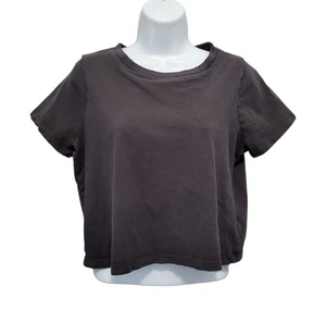 T-shirt maglietta Madewell grigia piccola cotone morbido sfumato boxy crop top basic S donna - Foto 1 di 3
