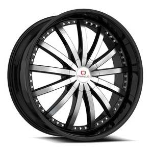 24x9 Cavallo CLV-53 Gloss Black & Machined Wheel 5x115/5x120 (18mm) - Picture 1 of 5