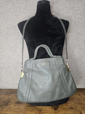 Cartera bandolera vintage años 70 Carlotta Italia cuero gris asa superior correa Foto 1 de 4