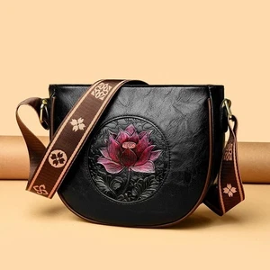 Schwarze Tasche für Damen große Schultertasche Handtasche Kunstleder Umhängetasche - Bild 1 von 13
