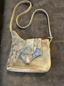 JANE YOO Wearable Art Handbag Purse Vintage Leather Hand Shoulder Bag Boho - Picture 1 of 15