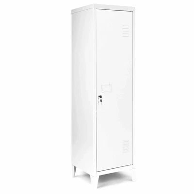 Armoire vestiaire ESTER 1 porte métal blanc design industriel - Photo 1/4