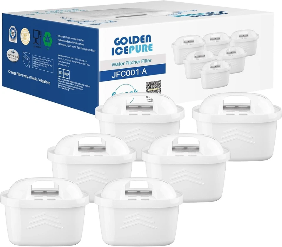GOLDEN ICEPURE Water Filter Cartridges,Compatible with 6 Count (Pack of 1)  — 第 1/4 张图片